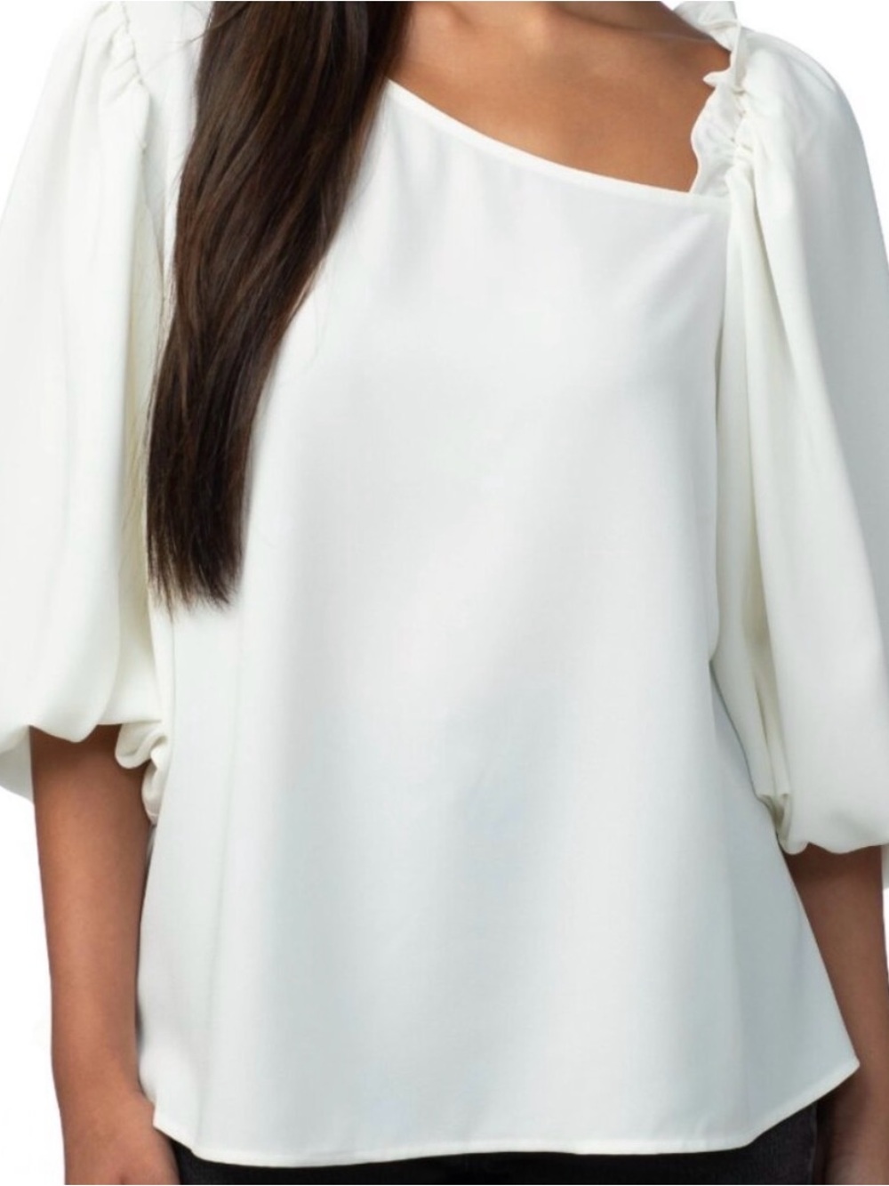 CROSBY by Mollie Burch Hollis Top- Ivory Puff-Sleeve Blouse